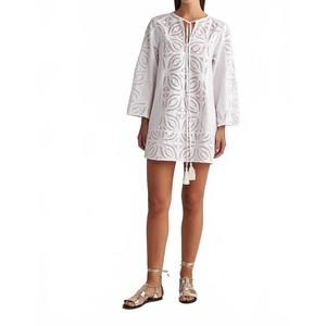 NEW PEARL AND CAVIAR patmos tunic dress in white